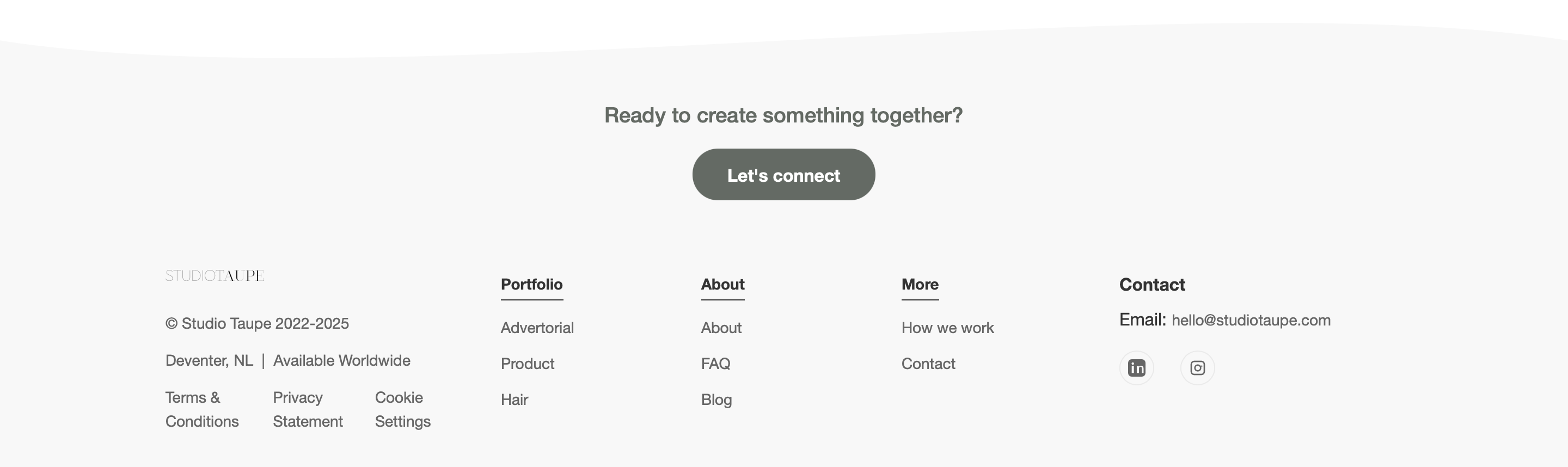 Website footer preview